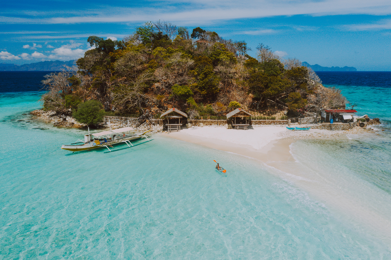 Bulog dos islands in the philippines, coron province. Aerial sho